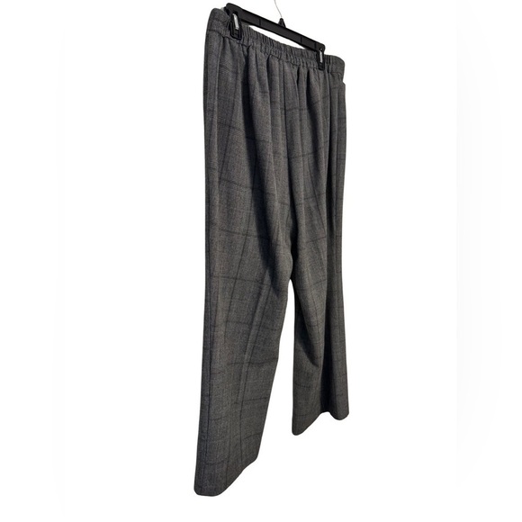 Catherines Gray Plaid Pull On Elastic Petite Pants Size OXWP 14-16WP - Picture 8 of 13